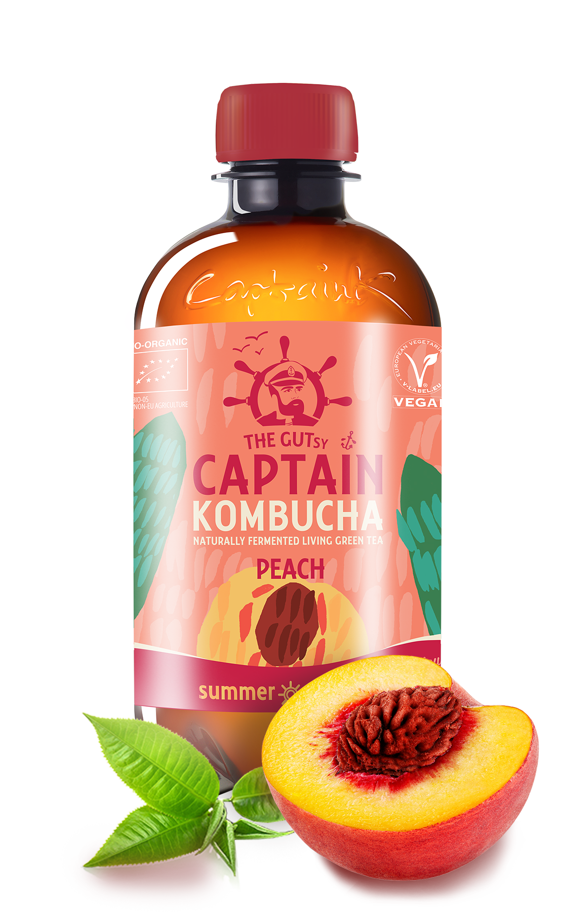 GUTsy Captain Kombucha - Summer Peach 12 x 400ml