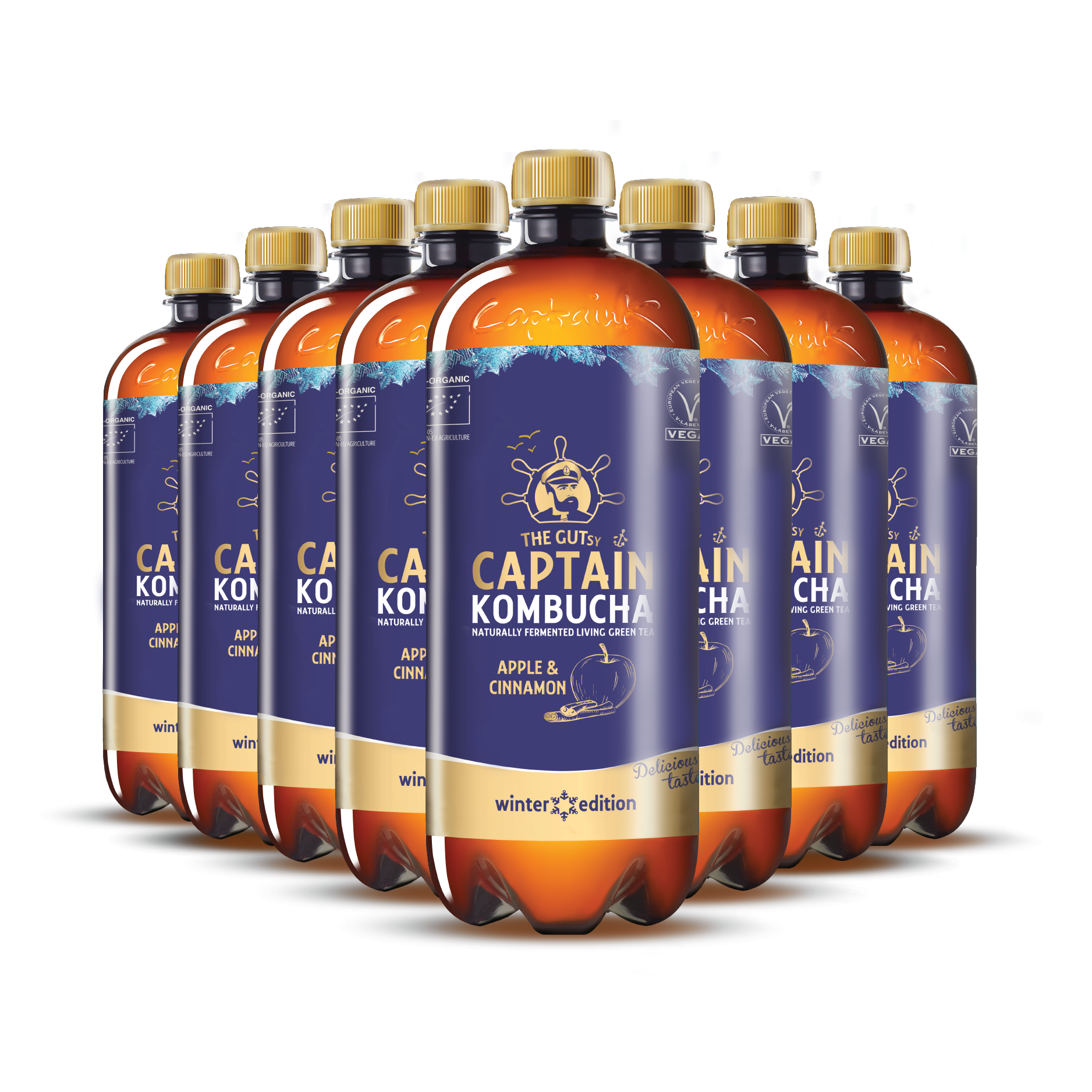 GUTsy Captain Kombucha - Apple and Cinnamon - Winter Edition 8 x 1L
